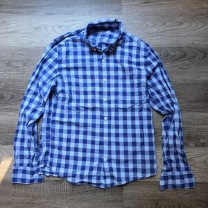 J. Crew Men’s Blue Gingham Button-Down Shirt